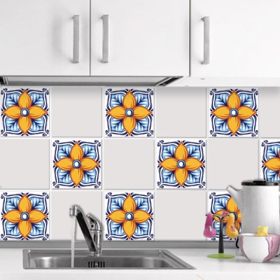 Πορτογαλικό Azulejos μοτίβο (8 τεμάχια) Μοτίβα Αυτοκόλλητα πλακάκια 10 x 10 cm (38221)