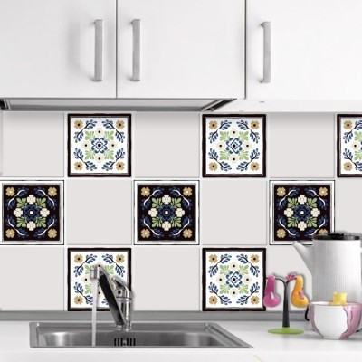 Μωσαϊκό μοτίβο σε γκρι αποχρώσεις (8 τεμάχια), Τοίχου, Αυτοκόλλητα πλακάκια, 10 x 10 εκ. (38228)
