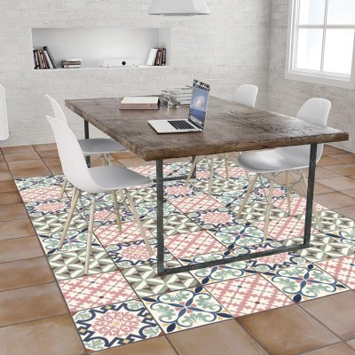 Πολύχρωμα μοτίβα (8 τεμάχια), Δαπέδου, Αυτοκόλλητα πλακάκια, 10 x 10 εκ.