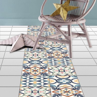 Διάφορα μοτίβα μπλε πορτοκαλί (8 Τεμάχια), Δαπέδου, Αυτ