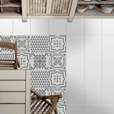 Houseart Παλιό μοτίβο (8 Τεμάχια), Δαπέδου, Αυτοκόλλητα πλακάκια, 10 x 10 εκ.