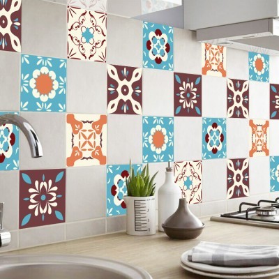 Διακόσμηση παιδικού δωματίου House Art - ΣΗΜΑΝΤΙΚΟ: Σε περίπτωση διαφοράς τιμής από το κατάστημα ισχύει παντα και μόνο η τιμή του καταστήματος Ρετρό μοτίβο σε καφέ με γαλάζιο (8 τεμάχια), Τοίχου, Αυ