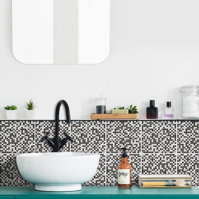 Houseart - ΣΗΜΑΝΤΙΚΟ: Σε περίπτωση διαφοράς τιμής από το κατάστημα ισχύει παντα και μόνο η τιμή του καταστήματος Ψηφιδωτό, Τοίχου, Αυτοκόλλητα πλακάκια, 10 x 10 εκ.