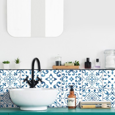 Μεσογειακό Μοτίβο, Τοίχου, Αυτοκόλλητα πλακάκια, 10 x 10 εκ.