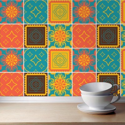 Μεξικάνικα μοτίβο (6 τεμάχια) Μοτίβα Αυτοκόλλητα πλακάκια 10×10 cm (17570)