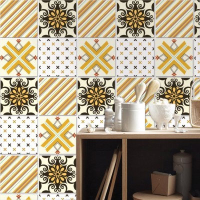 Διακόσμηση παιδικού δωματίου House Art - ΣΗΜΑΝΤΙΚΟ: Σε περίπτωση διαφοράς τιμής από το κατάστημα ισχύει παντα και μόνο η τιμή του καταστήματος Ρετρό μοτίβο μαύρο κίτρινο design (8 τεμάχια), Τοίχου,