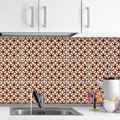 Houseart - ΣΗΜΑΝΤΙΚΟ: Σε περίπτωση διαφοράς τιμής από το κατάστημα ισχύει παντα και μόνο η τιμή του καταστήματος Ρετρο μοτίβο (6 τεμάχια), Τοίχου, Αυτοκόλλητα πλακάκια,