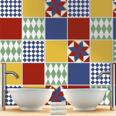 Πατσγουορκ μοτίβο (6 τεμάχια), Τοίχου, Αυτοκόλλητα πλακ