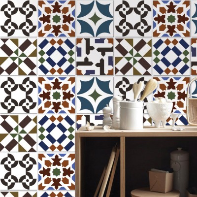 Κεραμικό μοτίβο (8 Τεμάχια), Τοίχου, Αυτοκόλλητα πλακάκ