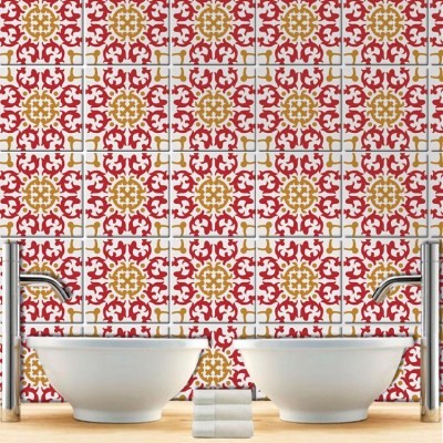 Γεωμετρικό μοτίβο (8 Τεμάχια), Τοίχου, Αυτοκόλλητα πλακάκια, 10 x 10 εκ.