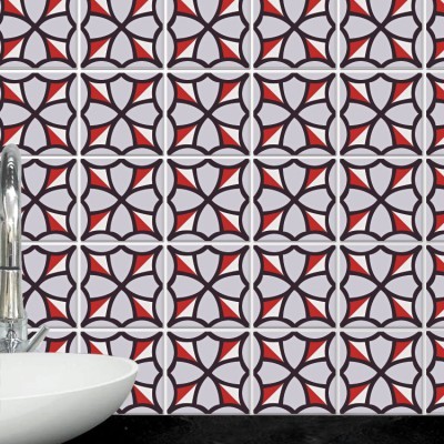 Vintage μοτίβο (8 Τεμάχια), Τοίχου, Αυτοκόλλητα πλακάκι