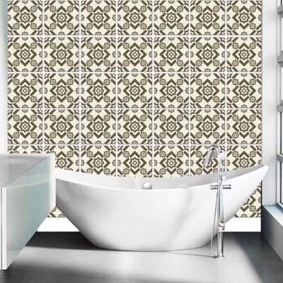 Houseart - ΣΗΜΑΝΤΙΚΟ: Σε περίπτωση διαφοράς τιμής από το κατάστημα ισχύει παντα και μόνο η τιμή του καταστήματος Ρετρό μοτίβο χακί (8 Τεμάχια), Τοίχου, Αυτοκόλλητα πλακ