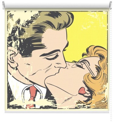 Houseart Ερωτικό Φιλί, Κόμικς, Ρολοκουρτίνες, 100 x 100 εκ.