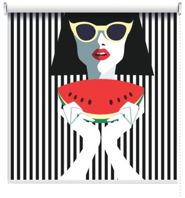 Houseart Ρετρό Κορίτσι, Κόμικς, Ρολοκουρτίνες, 100 x 100 εκ.