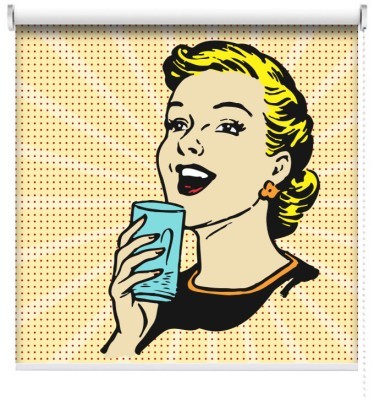 Houseart Kομψή γυναίκα, Κόμικς, Ρολοκουρτίνες, 100 x 100 εκ.
