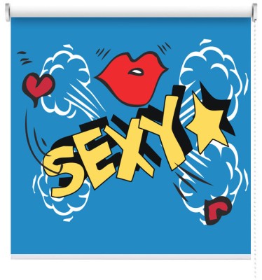 Houseart Sexy blue, Κόμικς, Ρολοκουρτίνες, 100 x 100 εκ.