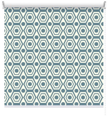 Houseart Μπλε Ρετρό μοτίβο, Μοτίβα, Ρολοκουρτίνες, 100 x 100 εκ.