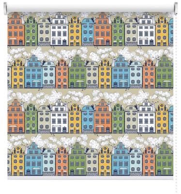 Houseart Κτίρια ενωμένα, Μοτίβα, Ρολοκουρτίνες, 100 x 100 εκ.