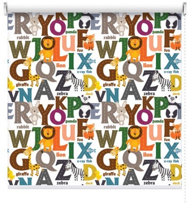 Αλφάβητος, Παιδικά, Ρολοκουρτίνες, 100 x 100 εκ.