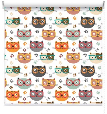 Γατούλες με Γυαλιά, Παιδικά, Ρολοκουρτίνες, 100 x 100 εκ.