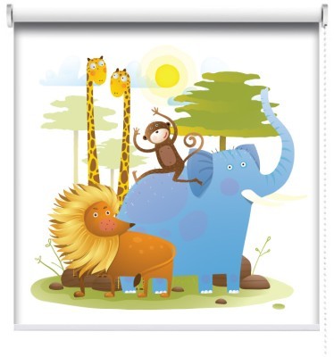 Ζωάκια της ζούγκλας, Παιδικά, Ρολοκουρτίνες, 100 x 100 εκ.