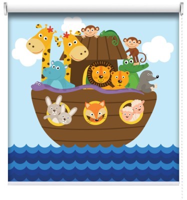 Ζωάκια Σε Βάρκα, Παιδικά, Ρολοκουρτίνες, 100 x 100 εκ.