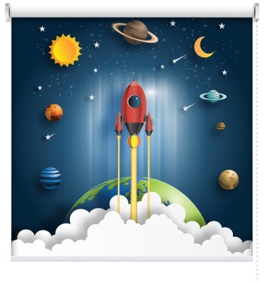 Μικρός Πύραυλος, Παιδικά, Ρολοκουρτίνες, 100 x 100 εκ.
