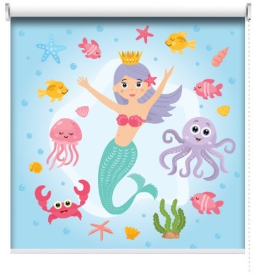 Houseart Γοργόνα Στο Βυθό, Παιδικά, Ρολοκουρτίνες, 100 x 100 εκ.