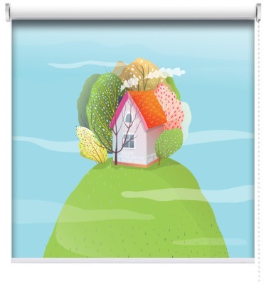 Σπιτάκι Σε Λόφο, Παιδικά, Ρολοκουρτίνες, 100 x 100 εκ.