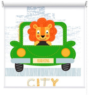 Λιοντάρι Με αυτοκίνητο, Παιδικά, Ρολοκουρτίνες, 93 x 107 εκ.