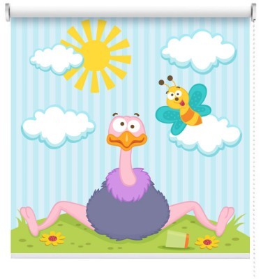 Houseart Στρουθοκάμηλος και πεταλούδα, Παιδικά, Ρολοκουρτίνες, 100 x 100 εκ.