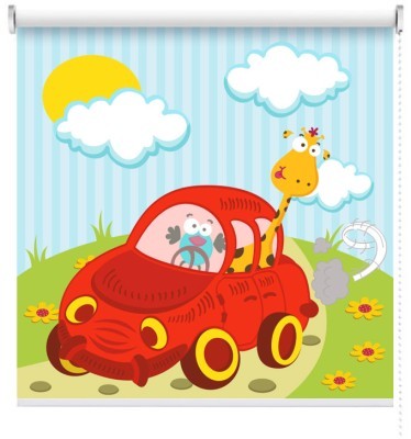 Houseart Αυτοκίνητο με ζώα, Παιδικά, Ρολοκουρτίνες, 100 x 100 εκ.