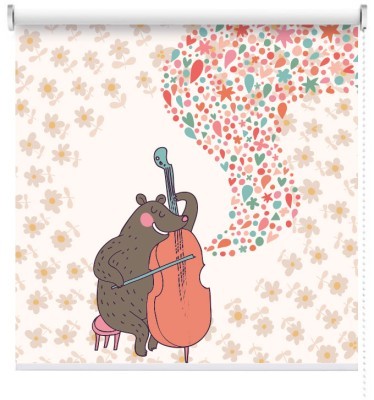 Αρκουδάκι με Βιολί, Παιδικά, Ρολοκουρτίνες, 100 x 100 εκ.