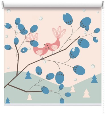 Ρομαντικό φόντο με πουλιά, Παιδικά, Ρολοκουρτίνες, 100 x 100 εκ.