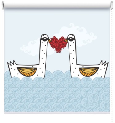 Houseart Ερωτευμένοι κύκνοι, Παιδικά, Ρολοκουρτίνες, 120 x 85 εκ.