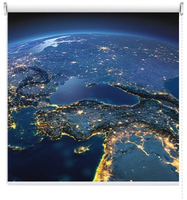 Νύχτα στον πλανήτη Γη, Πόλεις - Ταξίδια, Ρολοκουρτίνες, 100 x 100 εκ.