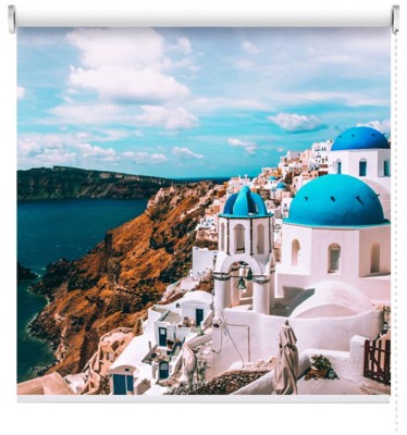 Houseart Σαντορίνη, Ελλάδα, Πόλεις - Ταξίδια, Ρολοκουρτίνες, 120 x 80 εκ.
