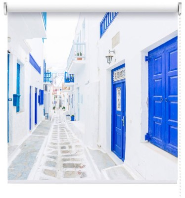 Houseart Γραφικό σοκάκι, Μύκονος, Κυκλάδες, Πόλεις - Ταξίδια, Ρολοκουρτίνες, 60 x 40 εκ.