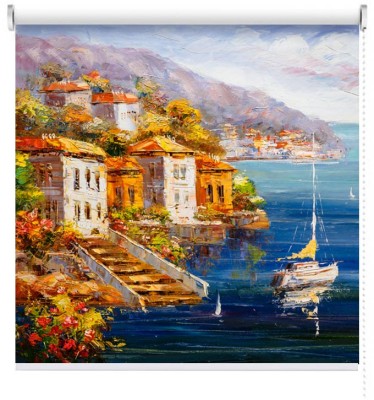 Houseart Ελαιογραφία, Θέα στο Λιμάνι, Πόλεις - Ταξίδια, Ρολοκουρτίνες, 62 x 52 εκ.