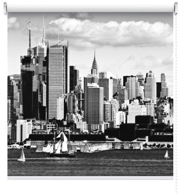Houseart Ασπρόμαυρη Νέα Υόρκη, Πόλεις - Ταξίδια, Ρολοκουρτίνες, 120 x 80 εκ.