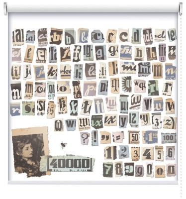 Ρετρό αλφάβητο, Vintage, Ρολοκουρτίνες, 104 x 96 εκ.