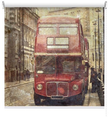 Ρετρό λεωφορείο Λονδίνο, Vintage, Ρολοκουρτίνες, 80 x 123 εκ.