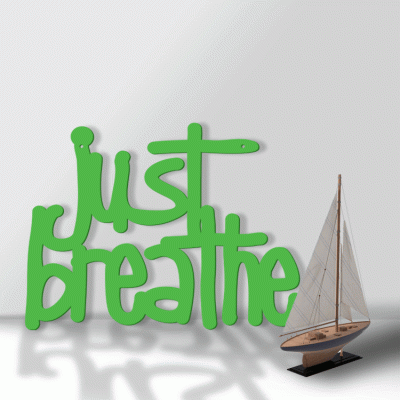 Houseart Just Breathe, Γραφείο, Λέξεις - Φράσεις, 3D ΣΧΕΔΙΑ, 80 x 60 εκ., Ξύλο MDF (6mm)