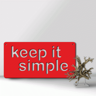 Houseart Keep It Simple, Γραφείο, Λέξεις - Φράσεις, 3D ΣΧΕΔΙΑ, 50 x 25 εκ., Ξύλο MDF (6mm)