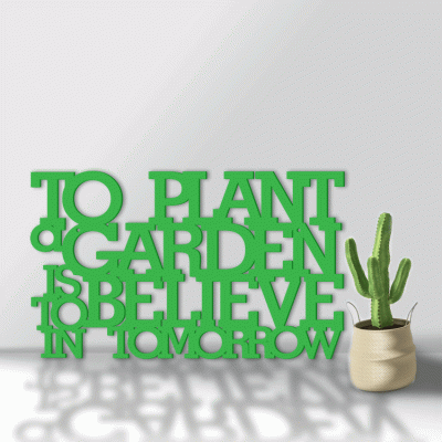 Houseart To Plant A Garden, Γραφείο, Λέξεις - Φράσεις, 3D ΣΧΕΔΙΑ, 50 x 25 εκ., Ξύλο MDF (6mm)
