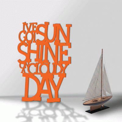 Houseart I\'ve Got Sunshine, Γραφείο, Λέξεις - Φράσεις, 3D ΣΧΕΔΙΑ, 40 x 60 εκ., Ξύλο MDF (6mm)