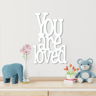 Houseart You Are Loved, Παιδικά, Λέξεις - Φράσεις, 3D ΣΧΕΔΙΑ, 40 x 60 εκ., Ξύλο MDF (6mm)