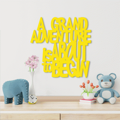 Houseart Grand Adventure, Παιδικά, Λέξεις - Φράσεις, 3D ΣΧΕΔΙΑ, 50 x 50 εκ., Ξύλο MDF (6mm)