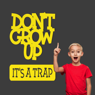 Houseart Don\'t Grow Up, Παιδικά, Λέξεις - Φράσεις, 3D ΣΧΕΔΙΑ, 40 x 60 εκ., Ξύλο MDF (6mm)
