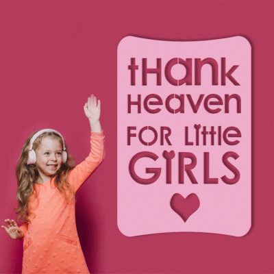 Houseart Thank Heaven For Little Girls, Παιδικά, Λέξεις - Φράσεις, 3D ΣΧΕΔΙΑ, 40 x 60 εκ., Ξύλο MDF (6mm)